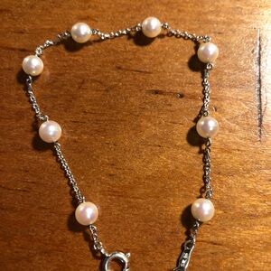 Mikimoto White Pearl Silver Bracelet